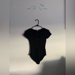 Black Ribbed Bodysuit From Urban Outfitters